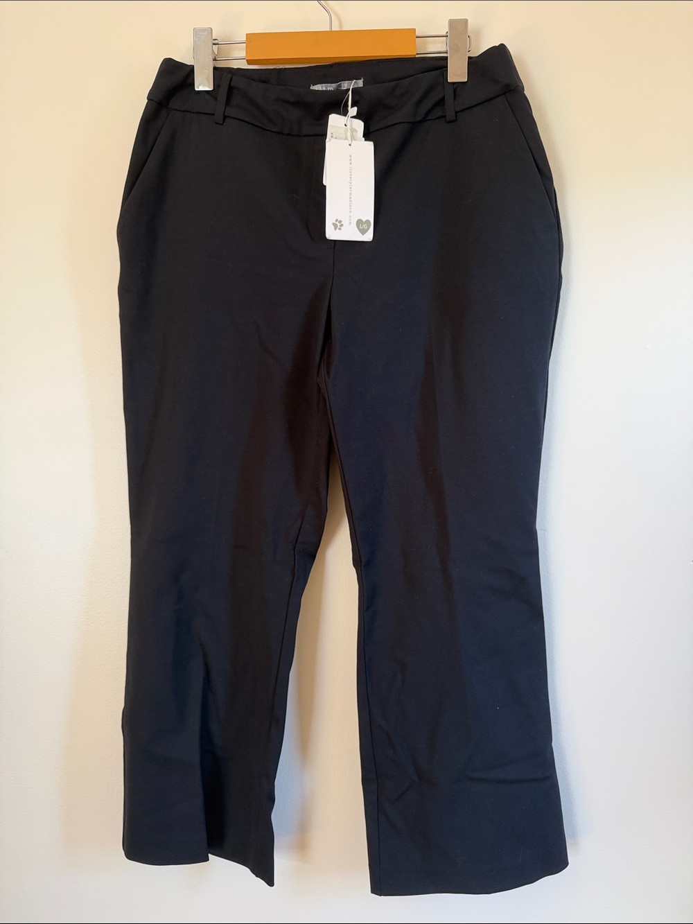 🆕 NWT iltm Black Kick Flare Leg Ankle Dress Pants - Picture 3 of 11